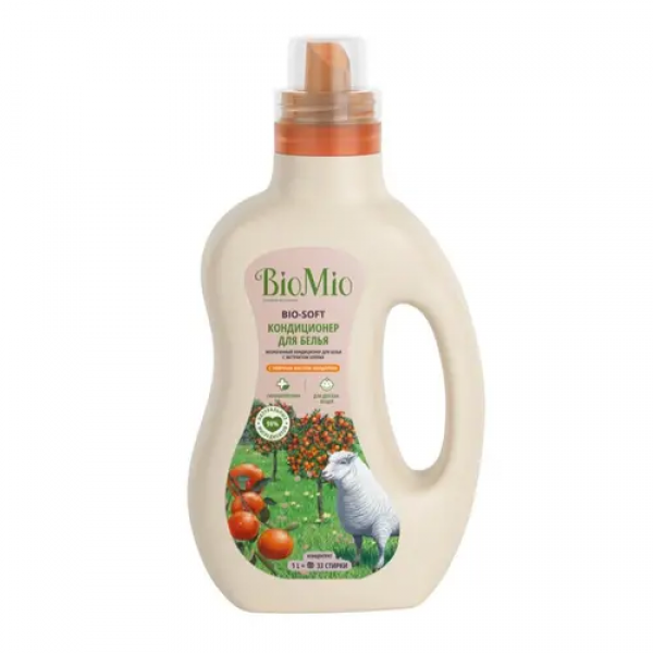 BioMio BIO-SOFT Кондиционер для белья Мандарин, концентрат, экологичный, 1 л