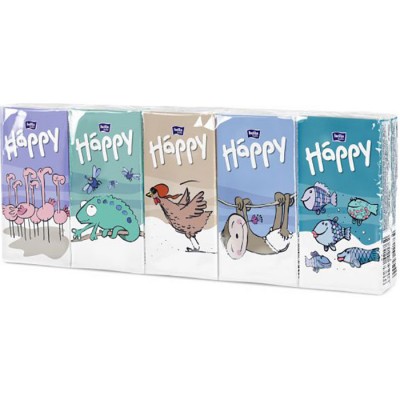 Платочки бумажные  гигиенические Bella Baby Happy 10X10
