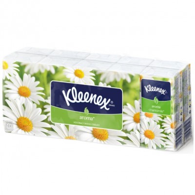 Платки носовые ароматизированные Kleenex Ромашка, 10х10шт