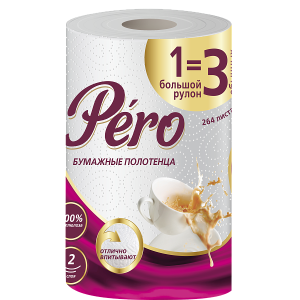 Pero Бумажные полотенца 1=3 2сл 1рул