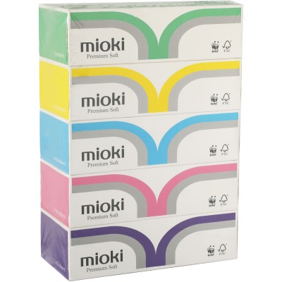 Салфетки бумажные 2-х слойные Mioki Волна, 200 шт.