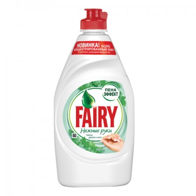 Средство для мытья посуды Fairy Нежные руки Чайное дерево и мята, 450 мл.