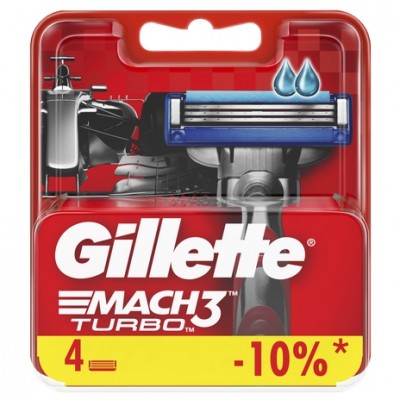 Кассеты сменные Gillette Mach3 Turbo 4 шт.