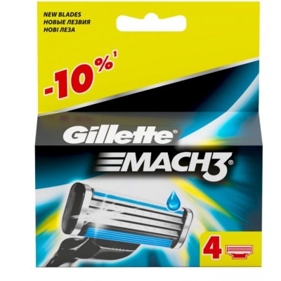 Кассеты сменные Gillette Mach 3 4 шт.