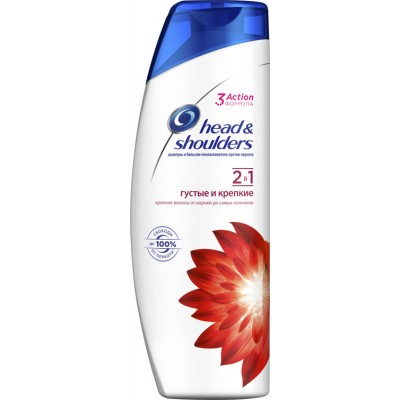 Шампунь и бальзам-ополаскиватель 2 в 1 против перхоти Head &amp; Shoulders Густые и крепкие 400 мл.