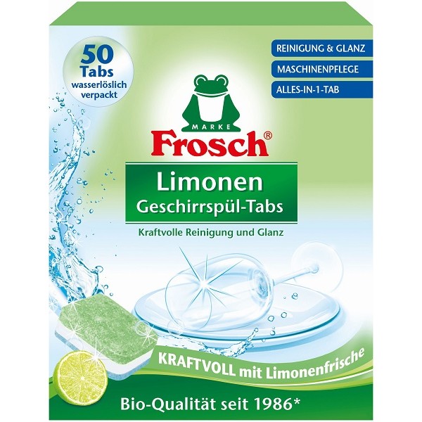 Таблетки для посудомоечных машин Frosch Лимон 50 шт.