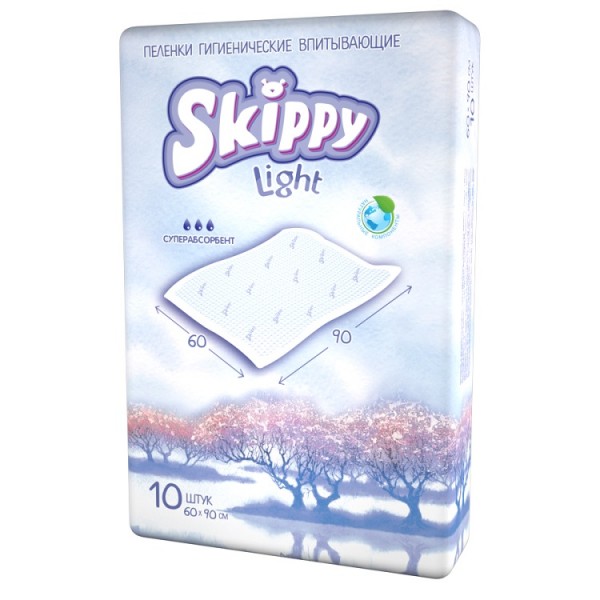Пеленки впитывающие Skippy Light (60x90), 10 шт.