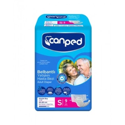 Подгузники впитывающие для взрослых CANPED Small 1 (50-90 см), 9 шт. (7 капель)