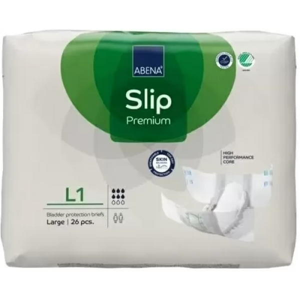 ABENA Slip Premium L1 Large (6*,26 шт ) Подгузники впитывающие для взрослых  ( 100-150 см), Дания