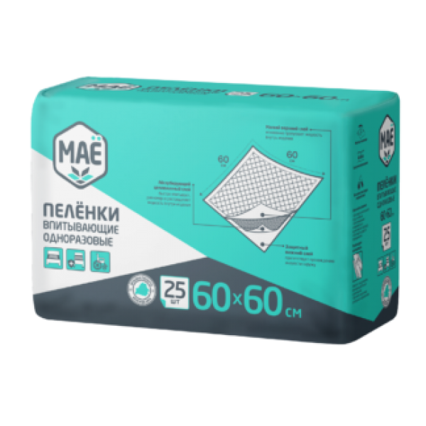LINO Пеленки впитывающие одноразовые 60х60, 25 шт