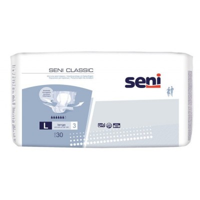 Подгузники впитывающие для взрослых Seni Classic Large 3 (100-150) 30 шт., Польша