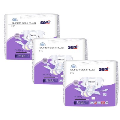 Подгузники впитывающие для взрослых Super Seni Plus Large 3 (100-150 см), 30шт