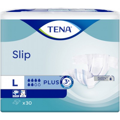 Подгузники для взрослых TENA Slip Plus 3 Large (90-145 см), 30 шт.