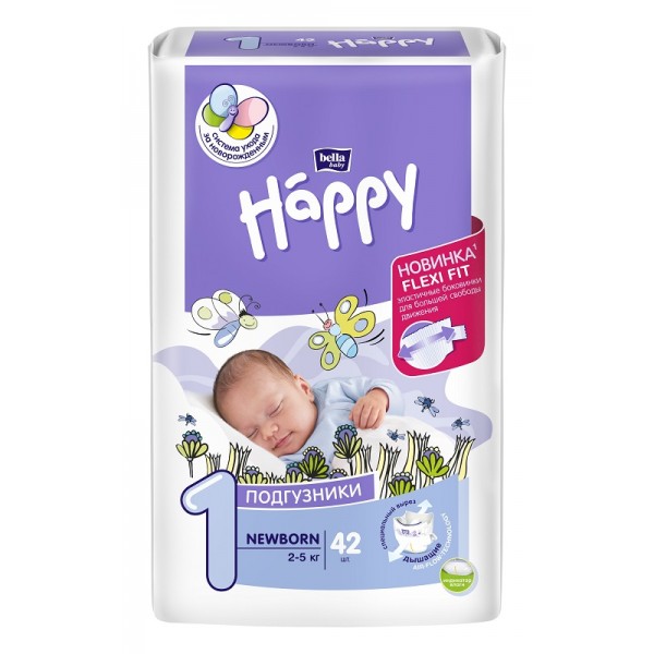Подгузники Bella Baby Happy 1 (2-5 кг.) 42 шт.