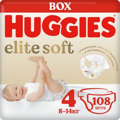 Подгузники Huggies Elite Soft 4 8-14 кг (108 шт) 