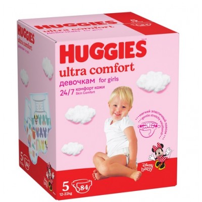 Подгузники Huggies Ultra Comfort Girl 5 (12-22кг), 84 шт. 