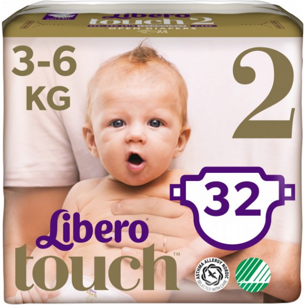 Подгузники Libero Touch 2 (3-6 кг) 32 шт.