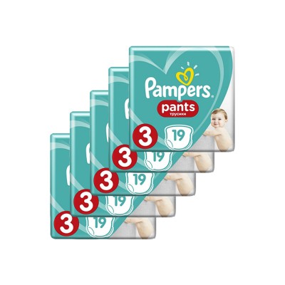 Подгузники-трусики Pampers Pants 3 (6-11 кг), 95 шт.