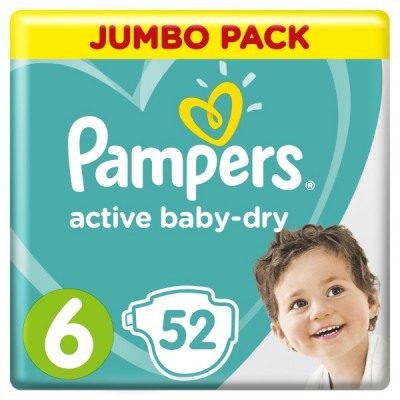 Подгузники Pampers Active Baby-Dry 6 (13-18 кг), 52 шт.