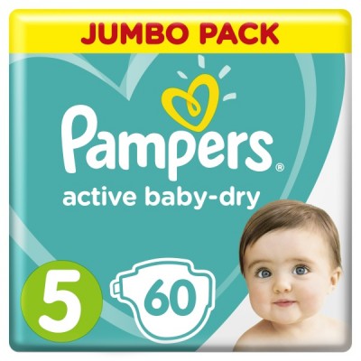 Подгузники Pampers Active Baby-Dry 5 (11-16 кг), 60 шт.