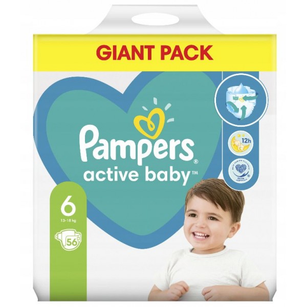 Подгузники Pampers Active Baby 6 (13-18 кг), 56 шт.