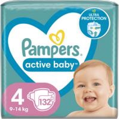 Подгузники Pampers Active Baby-Dry 4 (9-14 кг), 132 шт.