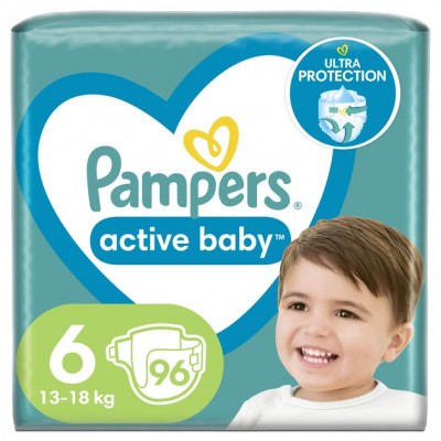 Подгузники Pampers Active Baby-Dry 6 (13-18 кг), 96 шт.