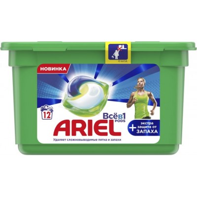 Капсулы для стирки Ariel Pods Экстра защита от запаха 12 x 25,1 г.