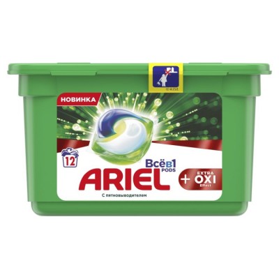 Капсулы для стирки Ariel Все в 1 Extra Oxi Effect 12 x 27,3 г.