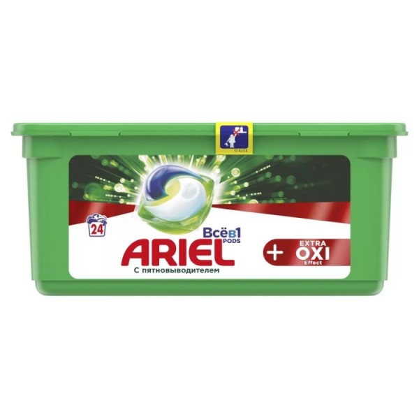 Капсулы для стирки Ariel Все в 1 Extra Oxi Effect 24 x 27.3 г.