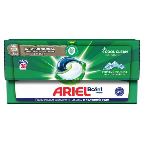 Капсулы для стирки Ariel PODS Горный родник 28 шт.