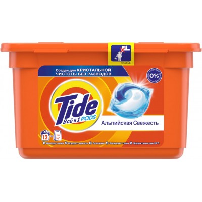 Капсулы для стирки Tide Альпийская свежесть 12 x 22,8 г.