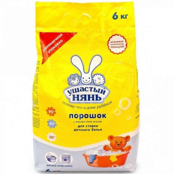 Стиральный порошок для детского белья «Ушастый нянь», 6кг
