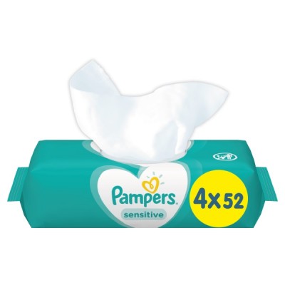 Влажные салфетки Pampers Sensitive 4x52 шт.
