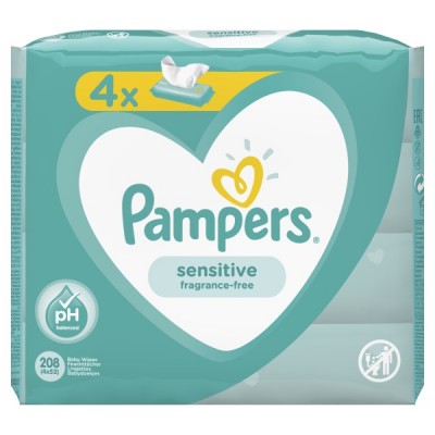 Влажные салфетки Pampers Sensitive 4x52 шт.