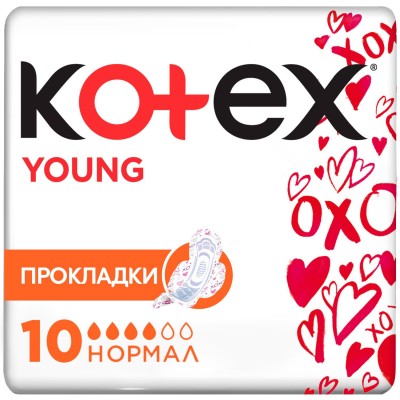Гигиенические прокладки Kotex Young для девочек, 10шт.