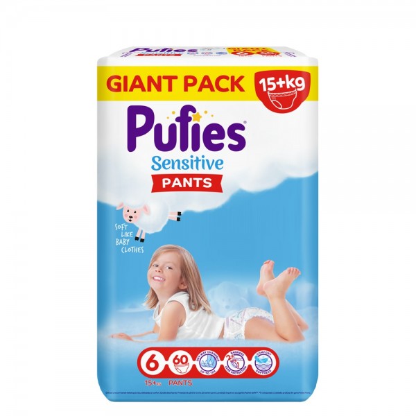 Подгузники-трусики Pufies Sensitive 6(15+ кг), 60 шт.