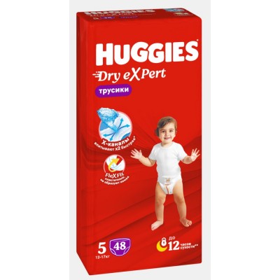 Подгузники-трусики Huggies Dry eXpert 5 (12-17 кг) 48 шт.