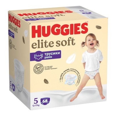 Подгузники-трусики Huggies Elite Soft Box 5 (12-17 кг), 68 шт.