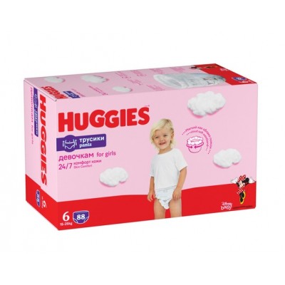 Подгузники-трусики Huggies 6 Girl (15-25 кг), 88 шт.