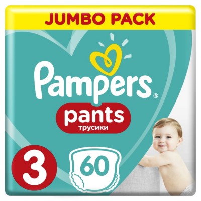 Подгузники-трусики Pampers Pants 3 (6-11 кг), 60шт
