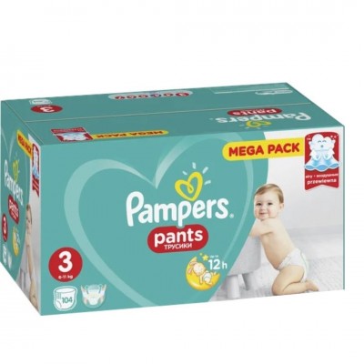 Подгузники-трусики Pampers Pants 3 (6-11 кг), 104 шт.