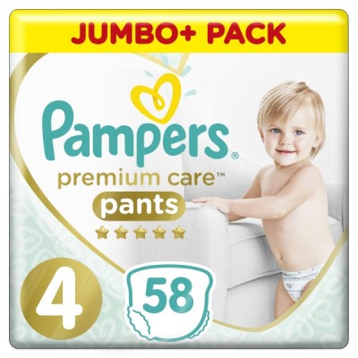 Подгузники-трусики Pampers Premium Care 4 (9-15 кг), 58 шт.