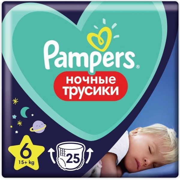 Подгузники-трусики Pampers Pants Ночные 6 (15+ кг) 25 шт.