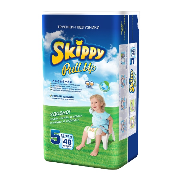 Подгузники-трусики Skippy Pull-Up 5 (12-18 кг), 48 шт.