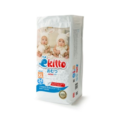 Подгузники-трусики Ekitto XL (12+ кг) 34 шт.
